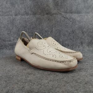 Sioux Shoes Womens 7 Loafer Leather Slip On Moccasin Fashion Classic Beige Flat